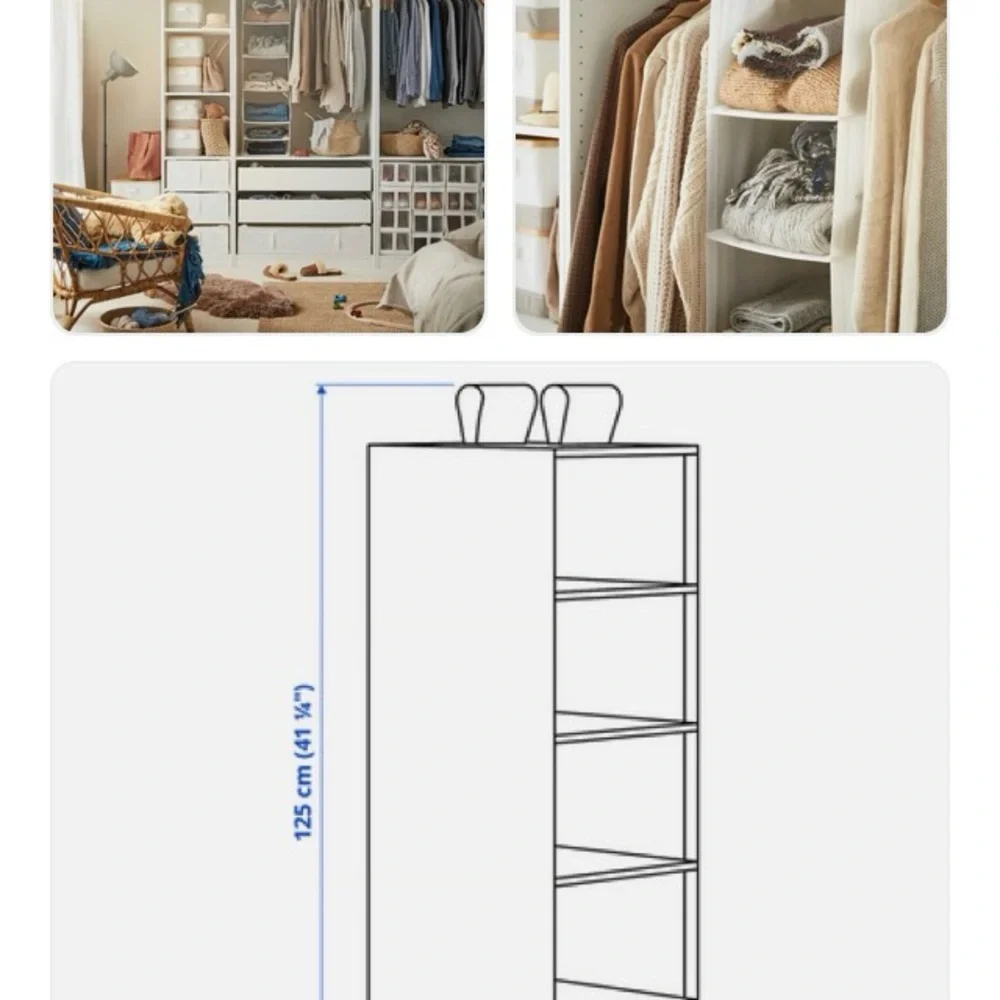 IKEA-SKUBB-White Hanging Closet Organizer